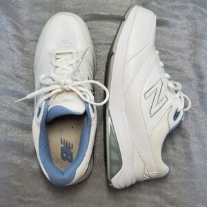 New Balance 928v3 Walking Shoes White Leather Blue Lace Up Comfort Womens 9